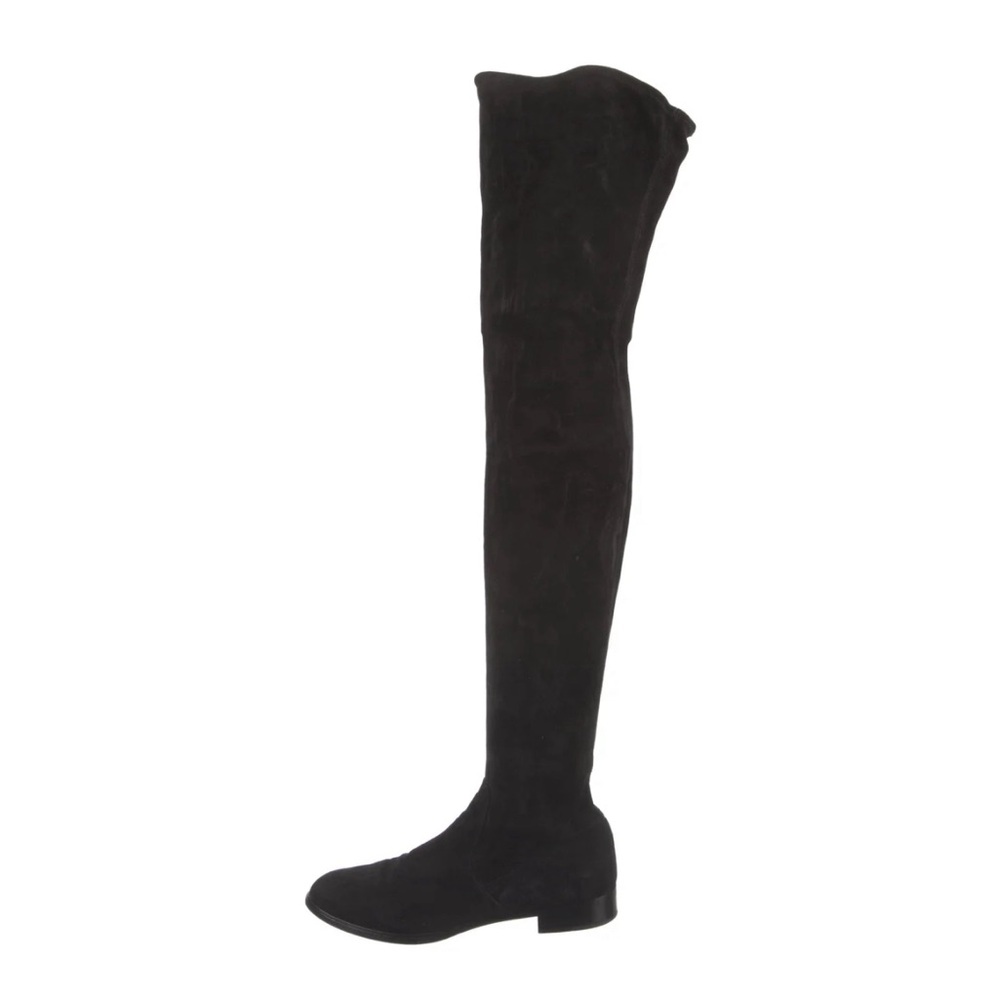 Prada Suede Over-The-Knee Sock Boots